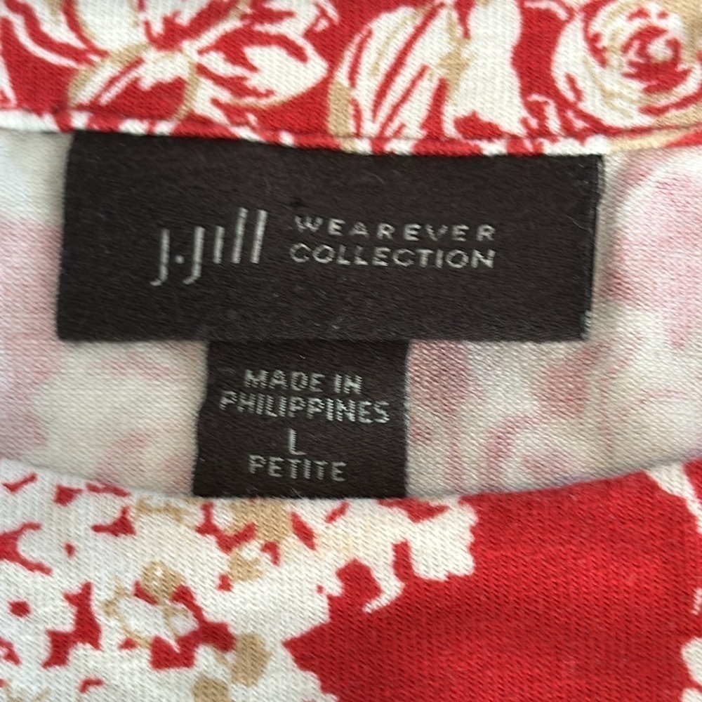 J. Jill red floral tank top size Petite L - Picture 9 of 10